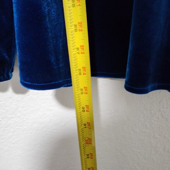 Women's Intro Velvet Long Sleeve Top Size XL Blue Color NWT Festival Feminine - Picture 6 of 7